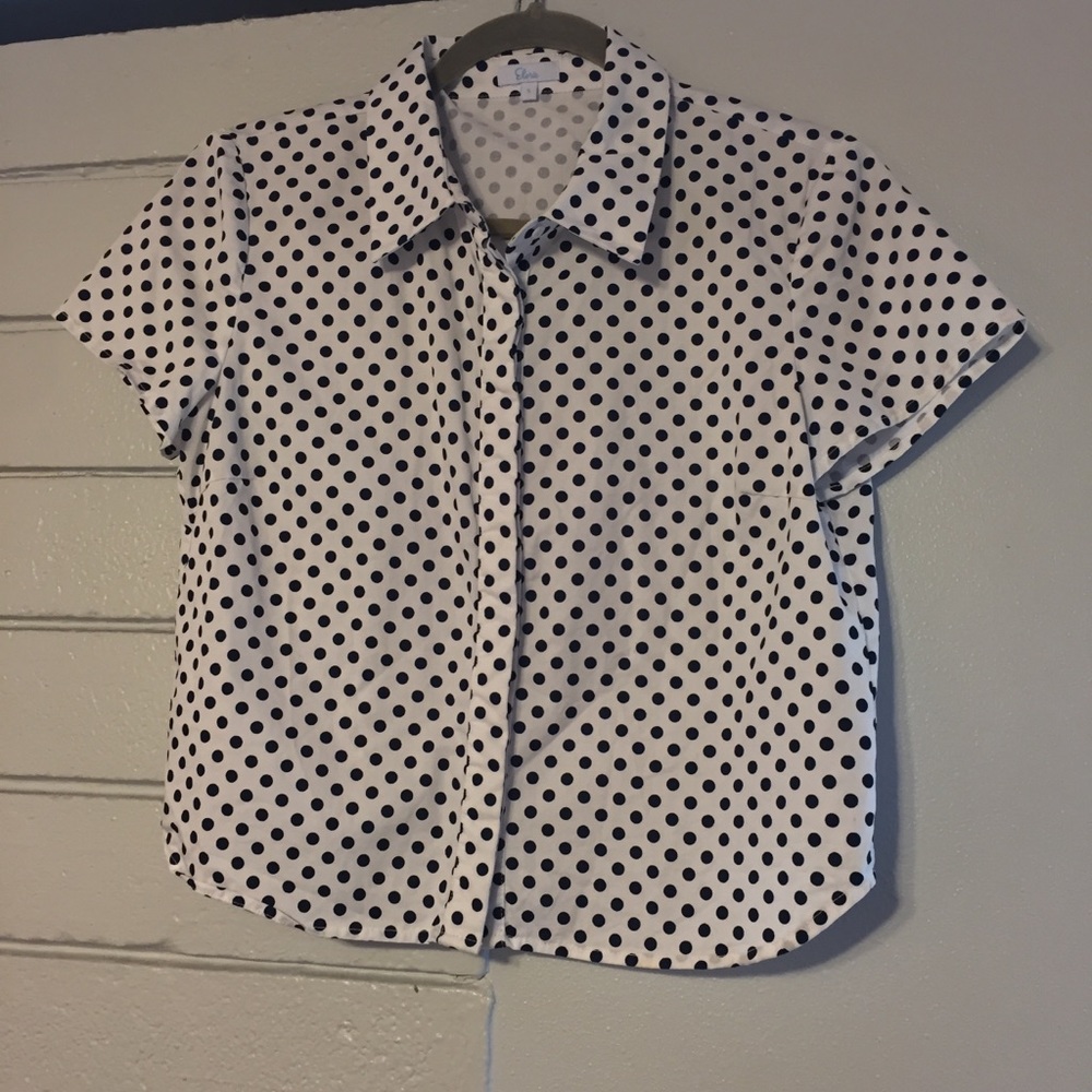 Cute Polka Dot Cropped Cotton Top